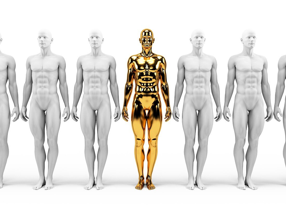 Gold and white human models,Illustration