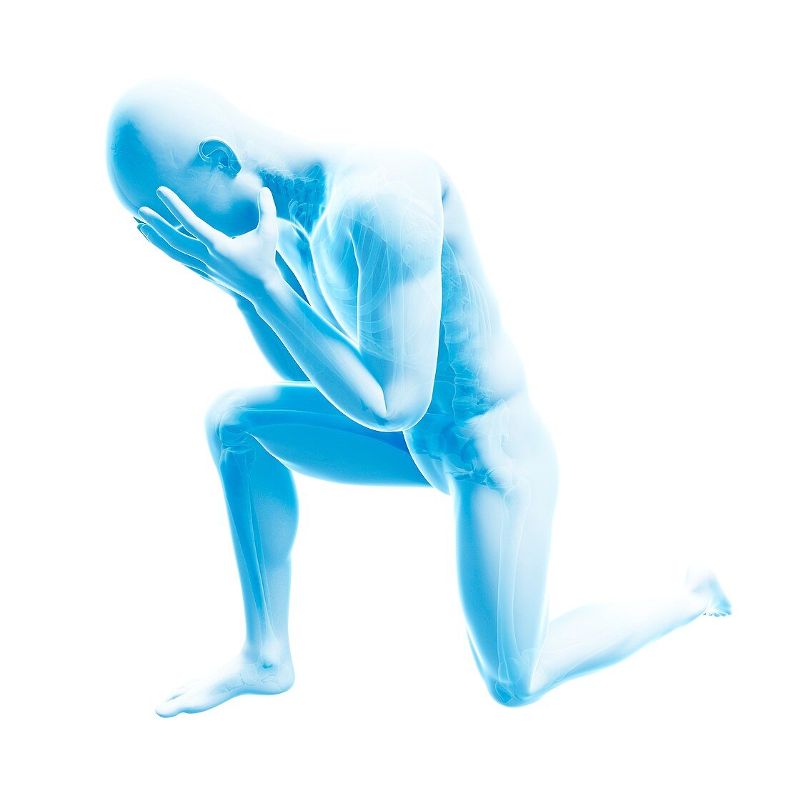 Person kneeling,Illustration