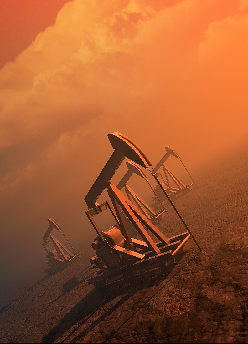 Oil well pumps,Illustration