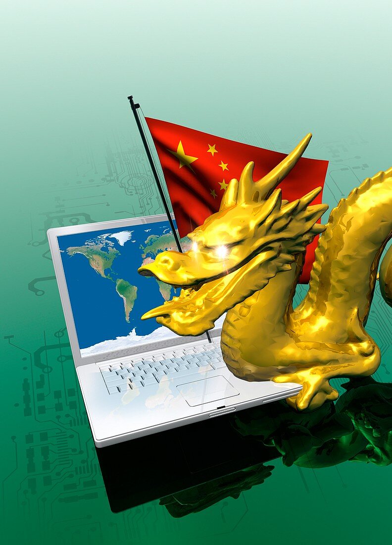 Chinese cyber hacking,Illustration