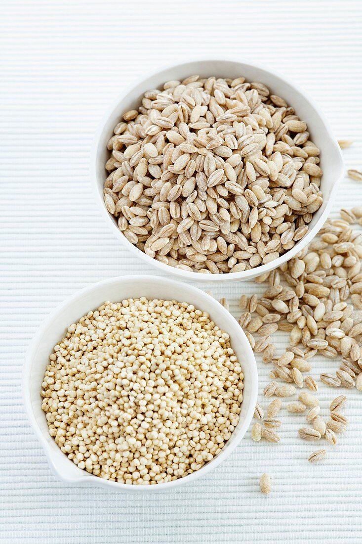 Pearl barley and Quinoa seeds