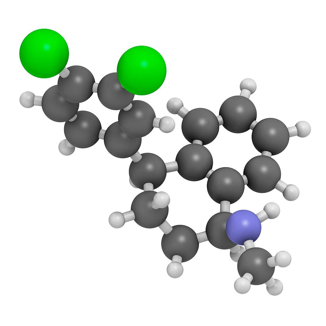 Sertraline antidepressant drug molecule