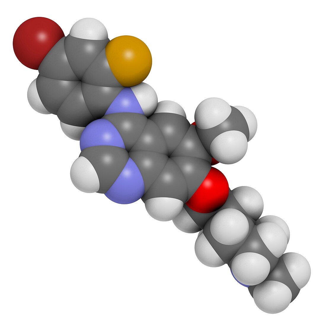 Vandetanib cancer drug molecule