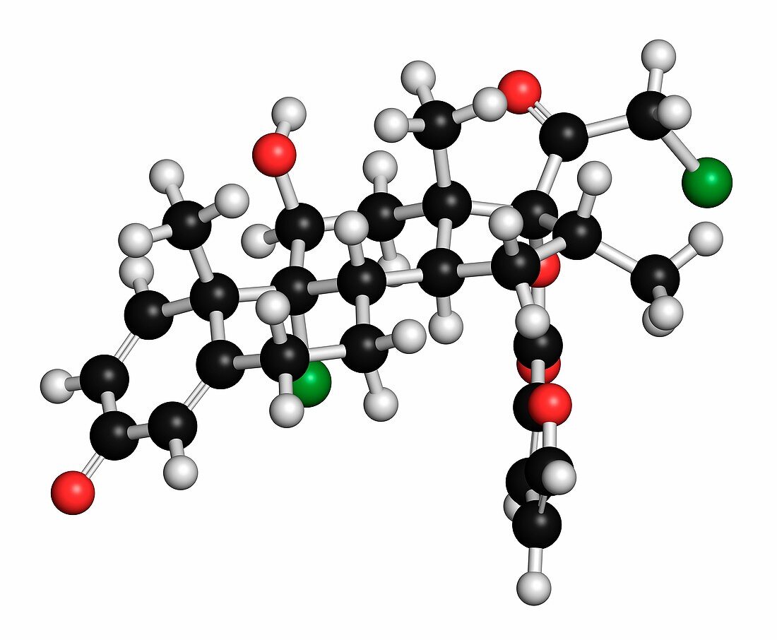 Mometasone furoate steroid drug molecule