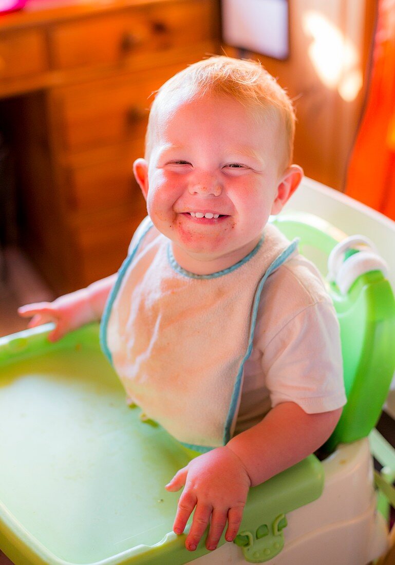 Toddler in a high chair