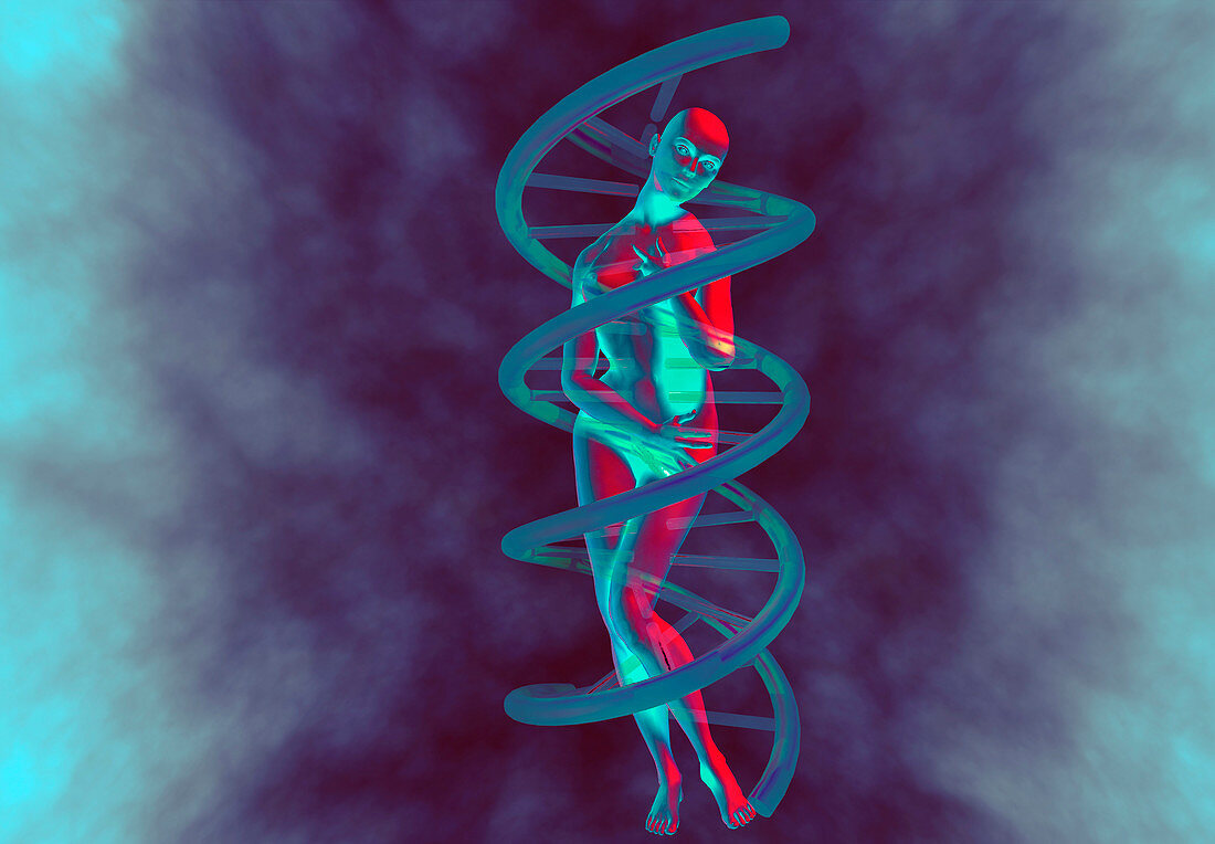 Woman and DNA