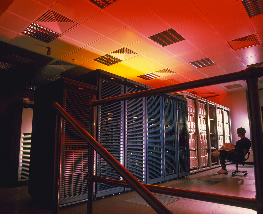 Banks of sequencing computers at the Sanger Centre