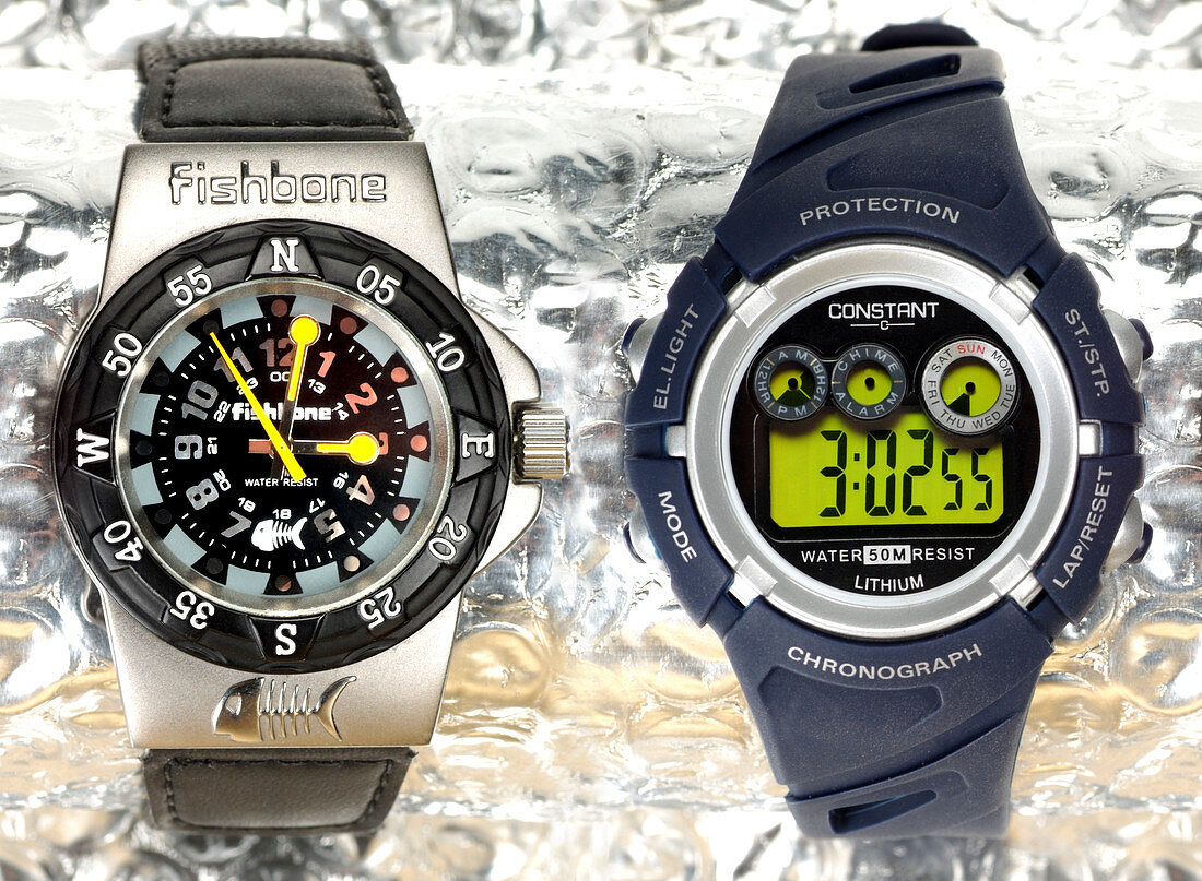 Analogue and digital sports watches