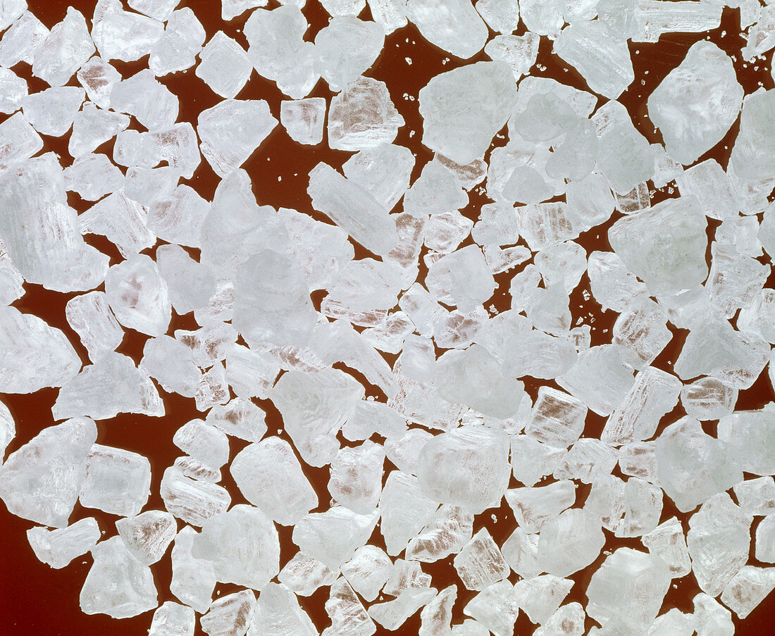 View of sea salt crystals