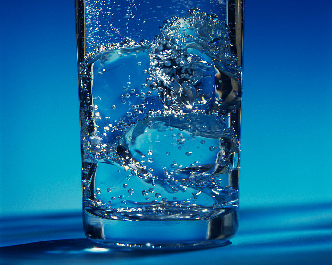 Glass of water and ice