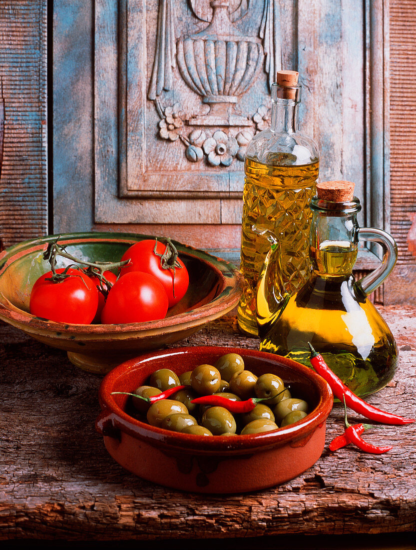 Tomatoes and olives