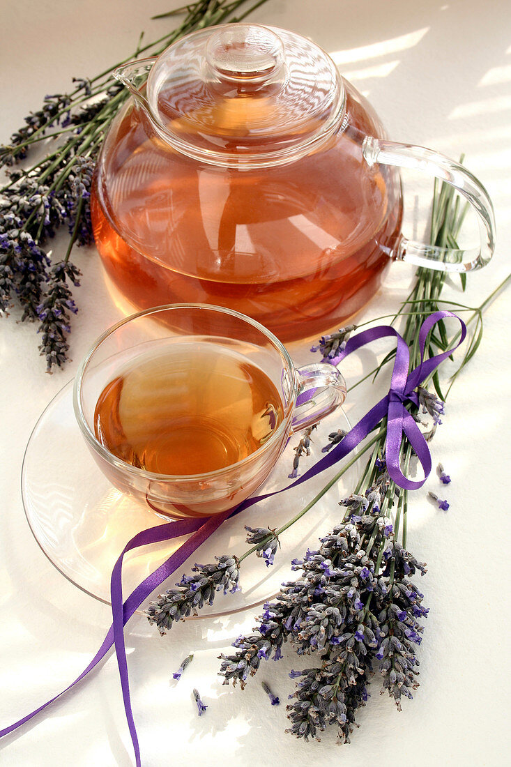Herbal tea and lavender