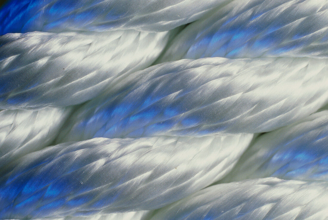 Close-up view of rope made of nylon