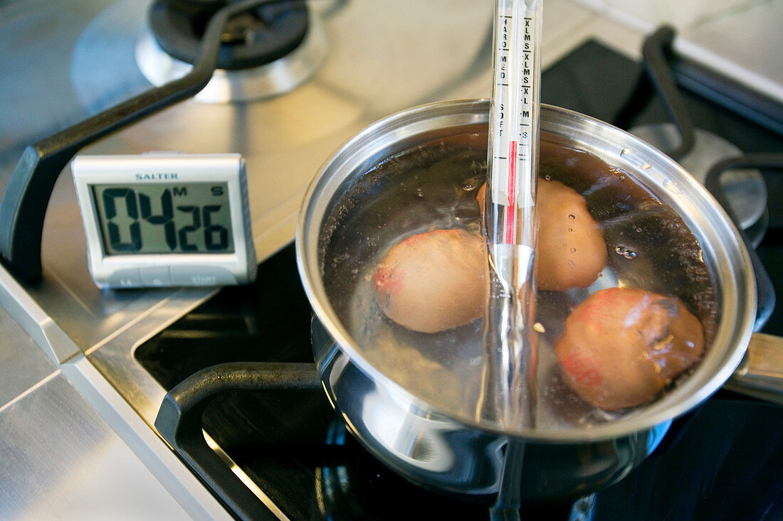 Egg timer and boiling eggs