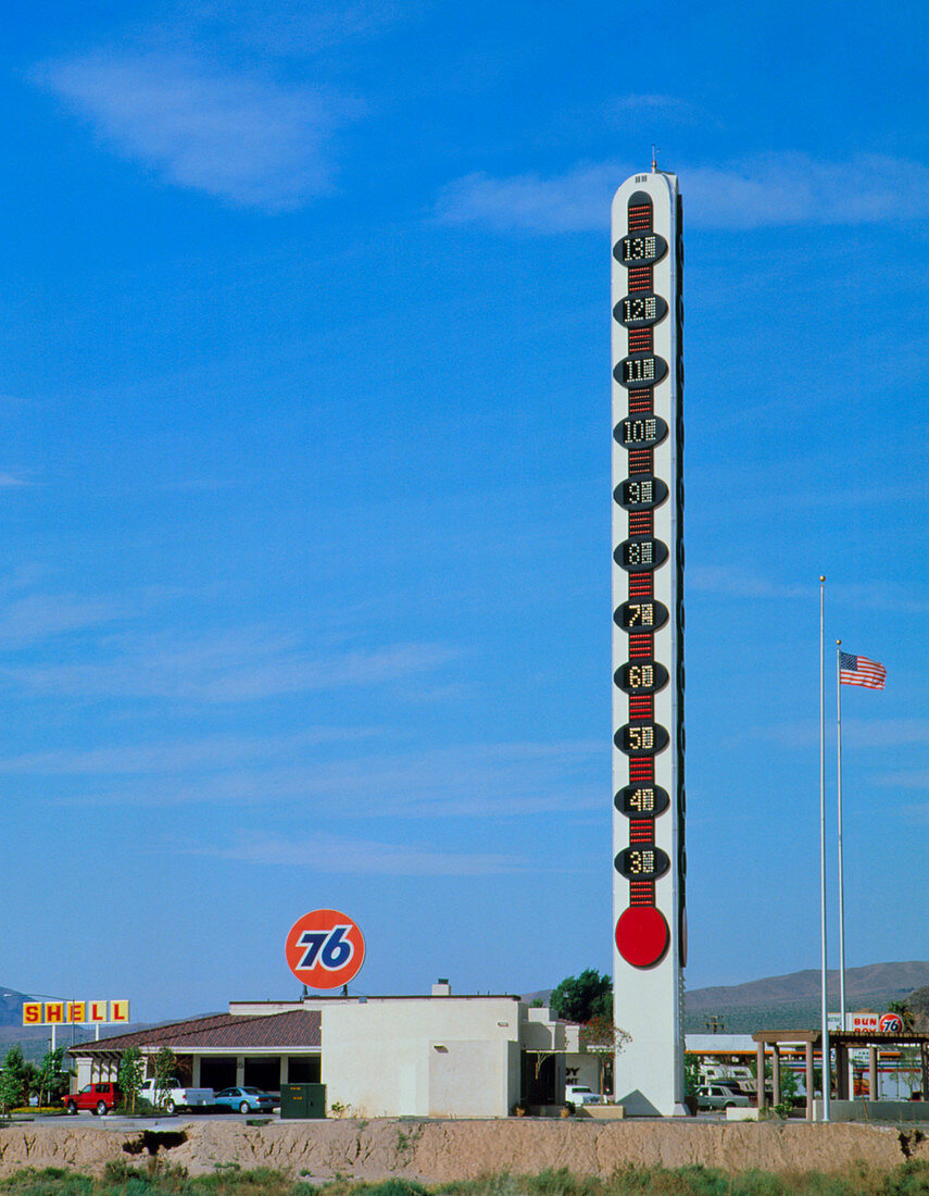 The world's largest thermometer,Baker,California