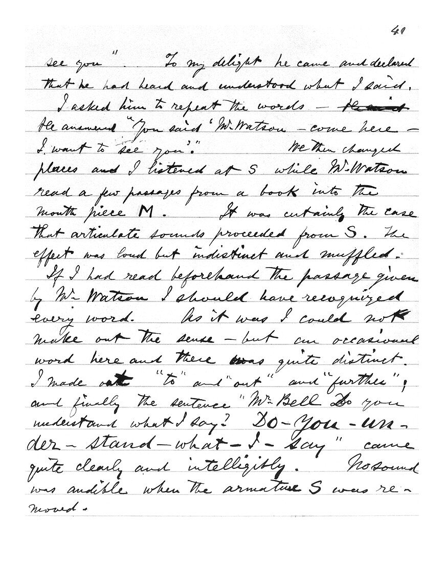 Page from Alexander Graham Bell's notebook