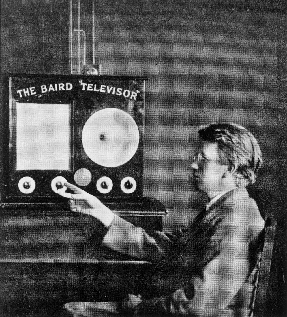 J.L. Baird with his invention,the 'Televisor'