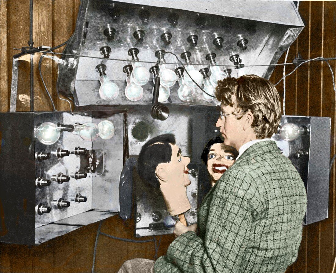 Baird demonstrating his television,1920s