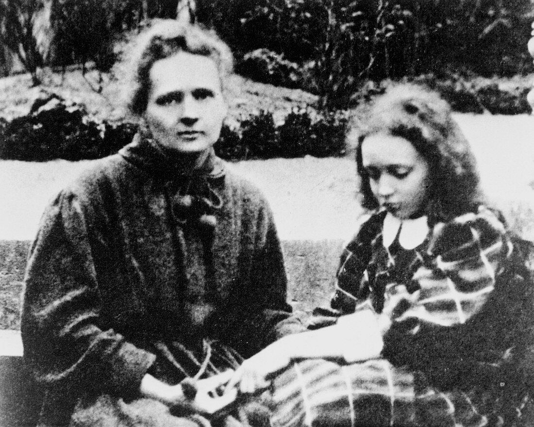 Portrait of Marie & Irene Curie,French physicists