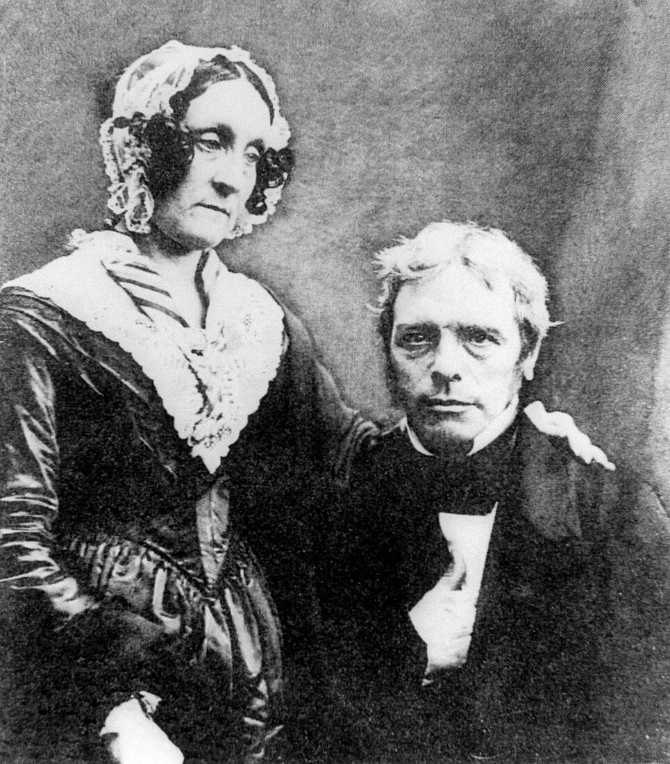 Portrait of Michael Faraday with his wife,Sarah