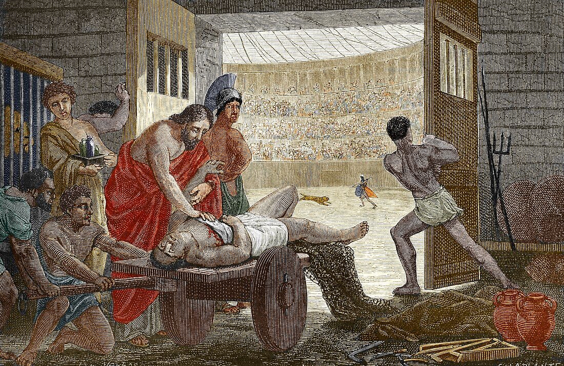 Galen treating a gladiator in Pergamum