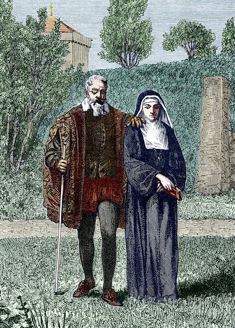 Galileo and his daughter Maria Celeste