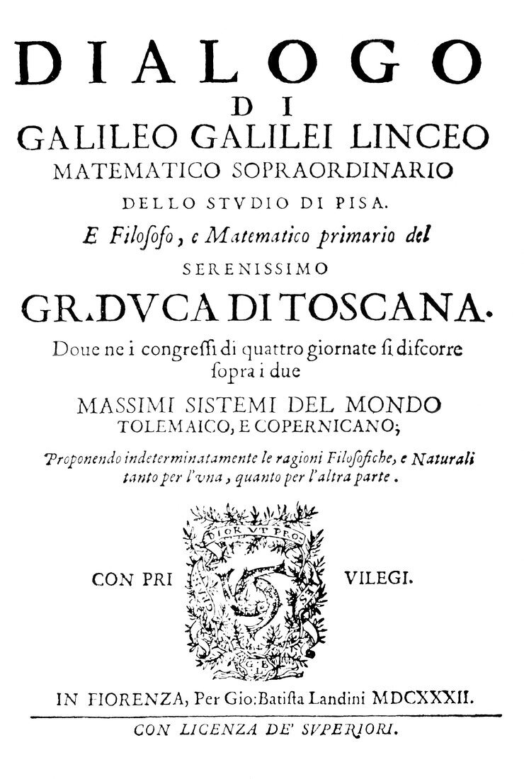Frontispiece from Galileo's Dialogue