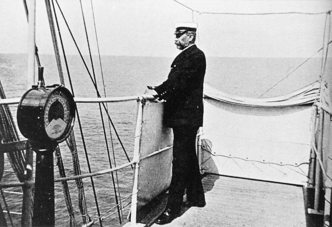 Prince Albert I of Monaco,oceanographer,on a ship