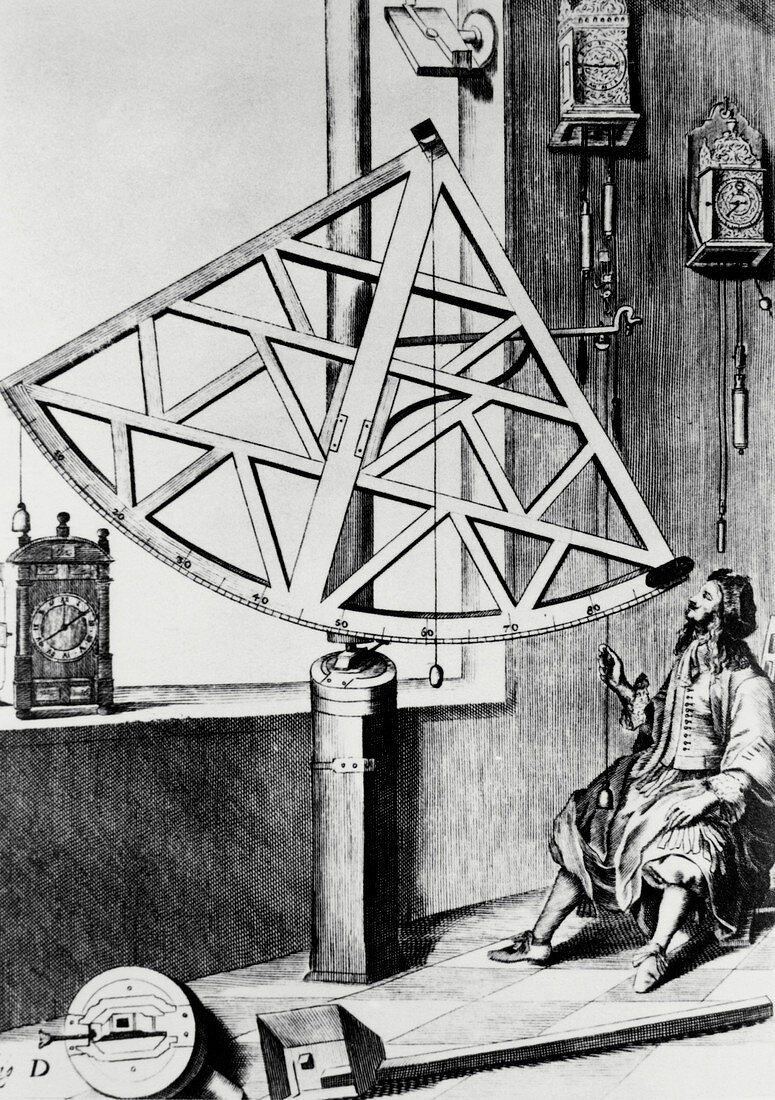 The astronomer Johannes Hevelius using a quadrant