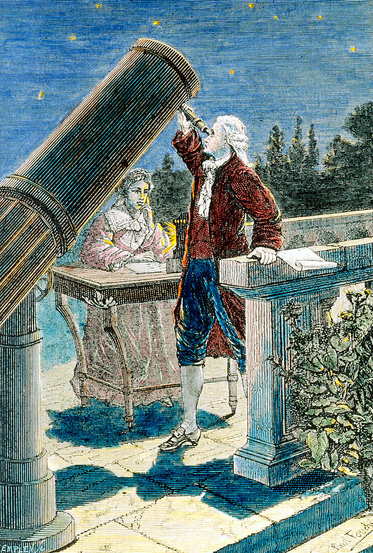 Artwork of William and Caroline Herschel