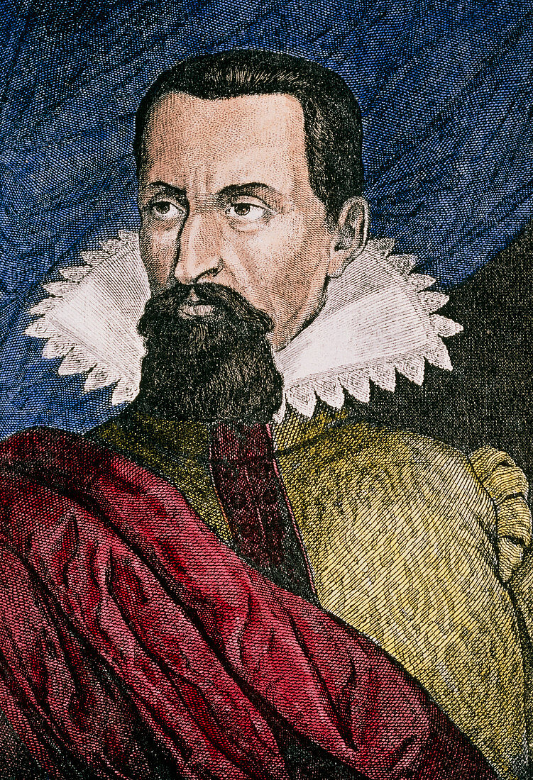Coloured portrait of Johannes Kepler,astronomer