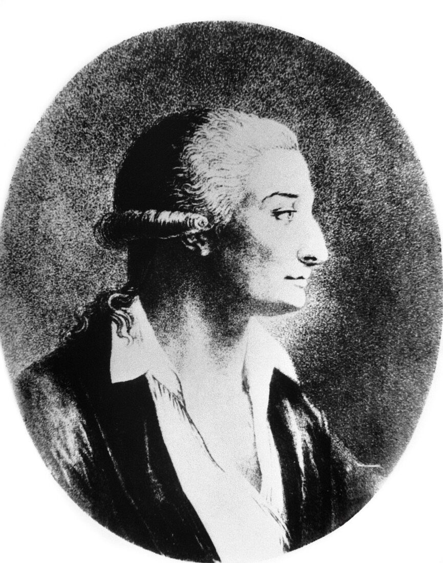 Drawing of chemist A. Lavoisier made in 1793