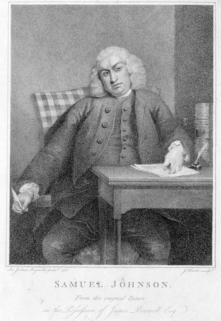Engraving of Dr Samuel Johnson in 1756