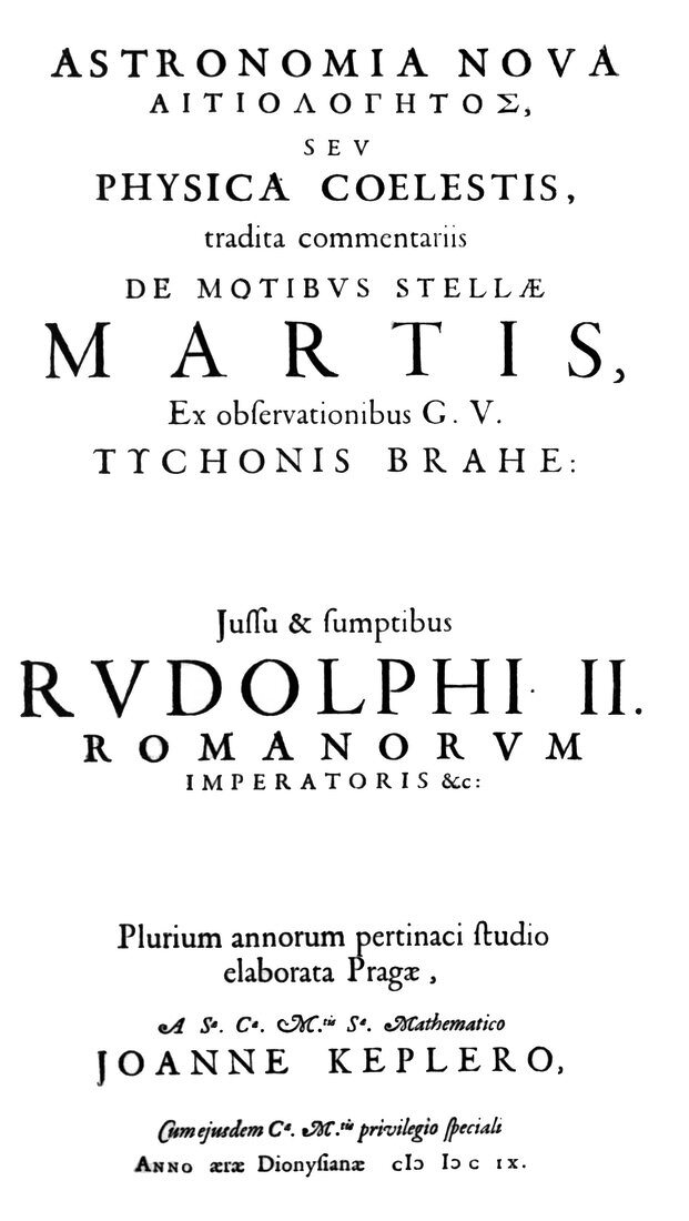 Title page of Kepler's Astronomia Nova (1609)