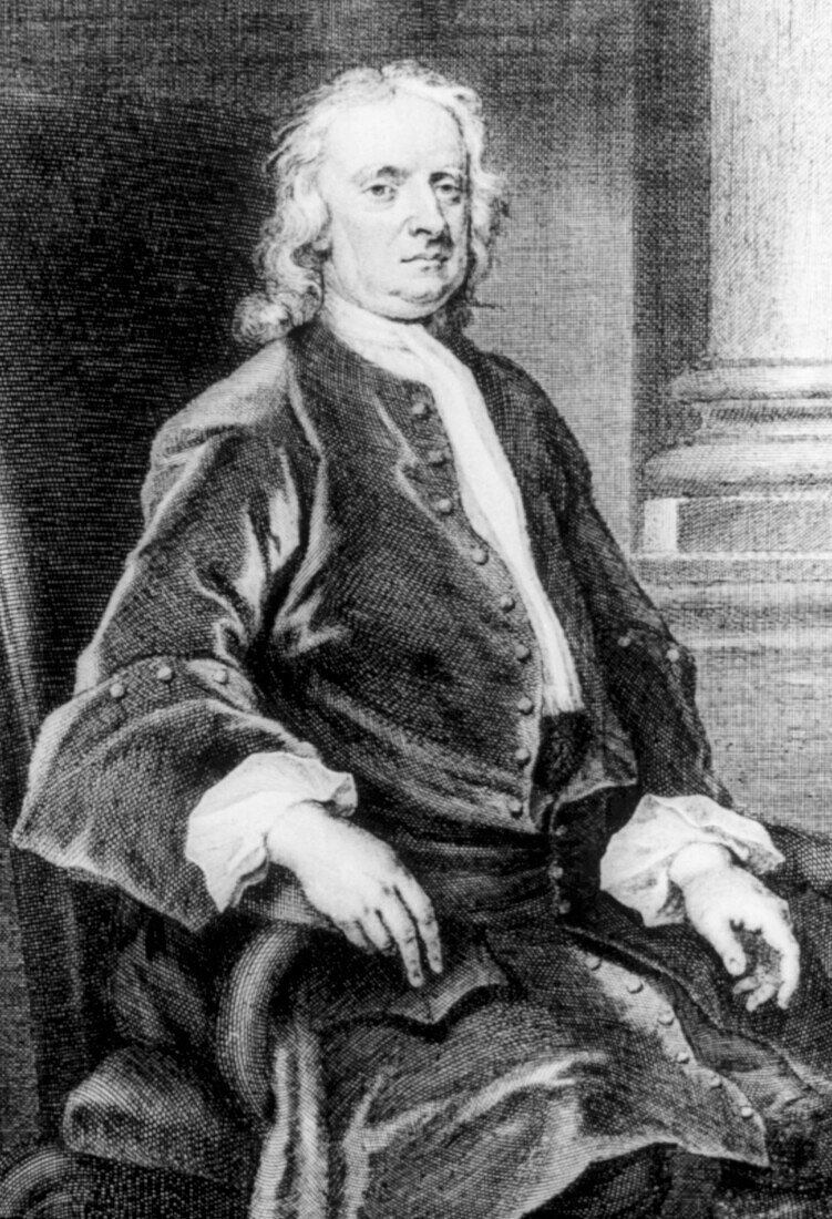 Portrait of the English physicist Sir I. Newton