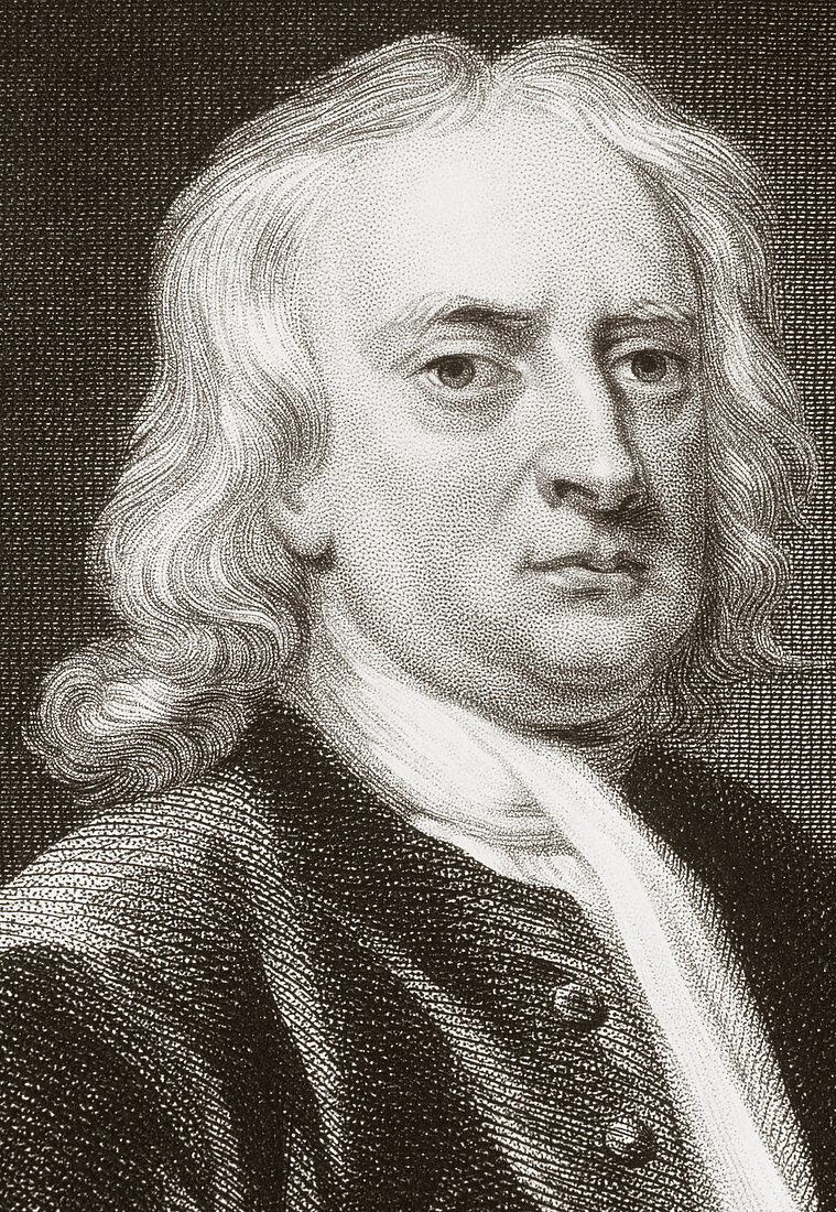 Portrait of the English physicist Isaac Newton