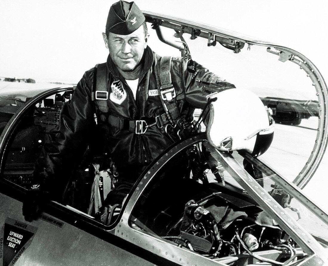 Portrait of Charles Chuck Yeager,American pilot