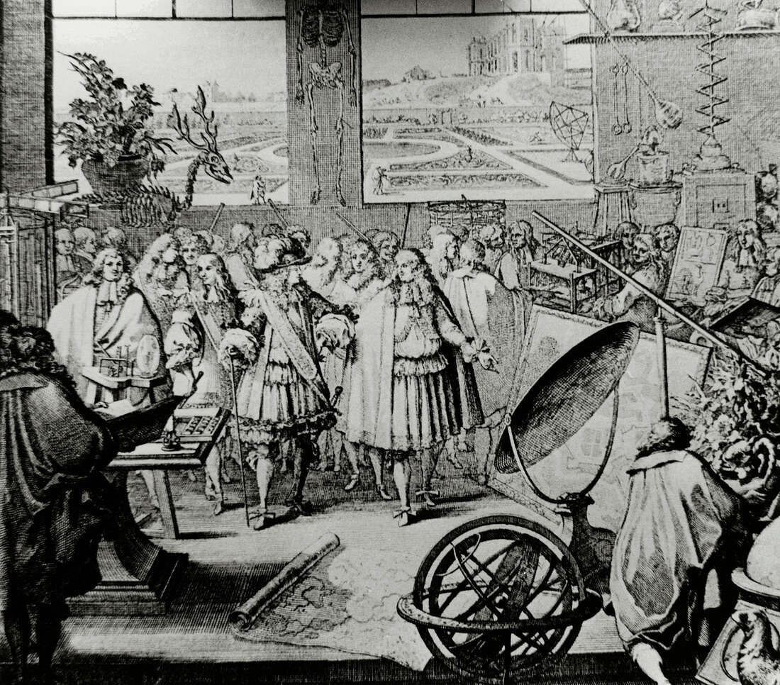 Louis XIV visiting French Academy of Science,1671