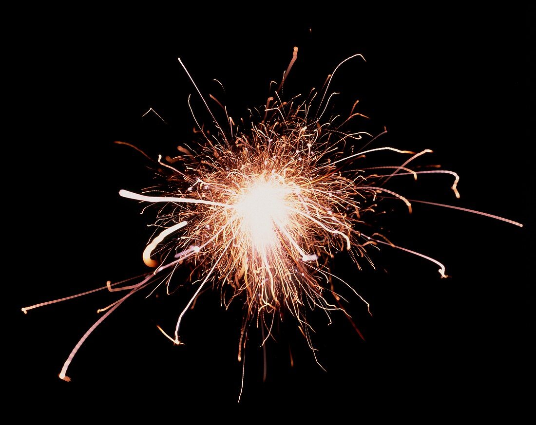 Sparks from a 'sparkler' fireworrk