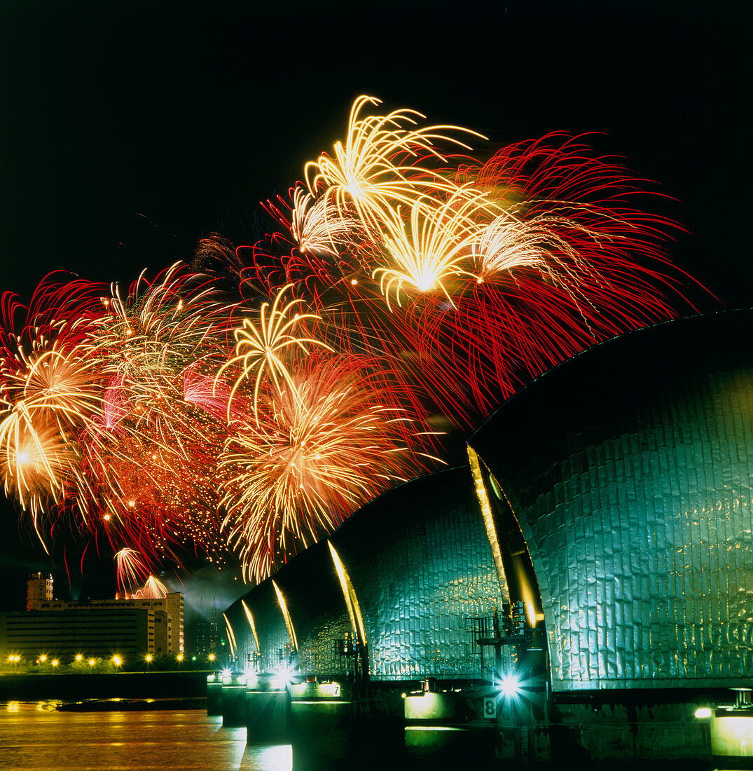 Fireworks and the Thames Barrier