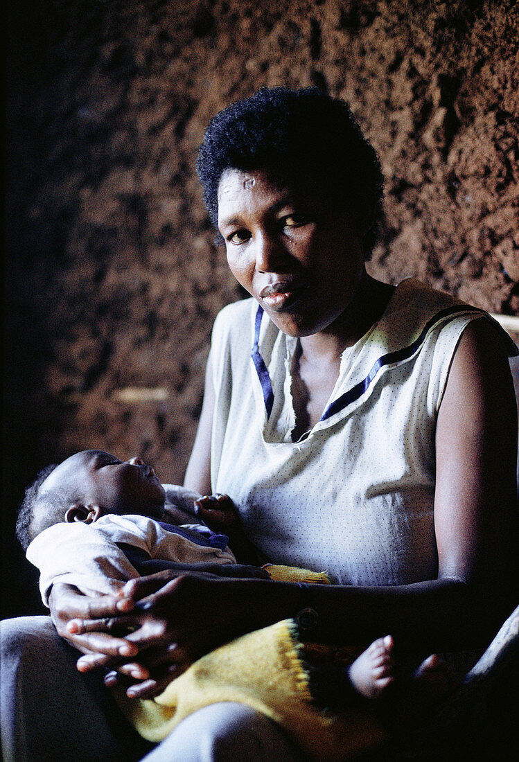 HIV+ mother with her child