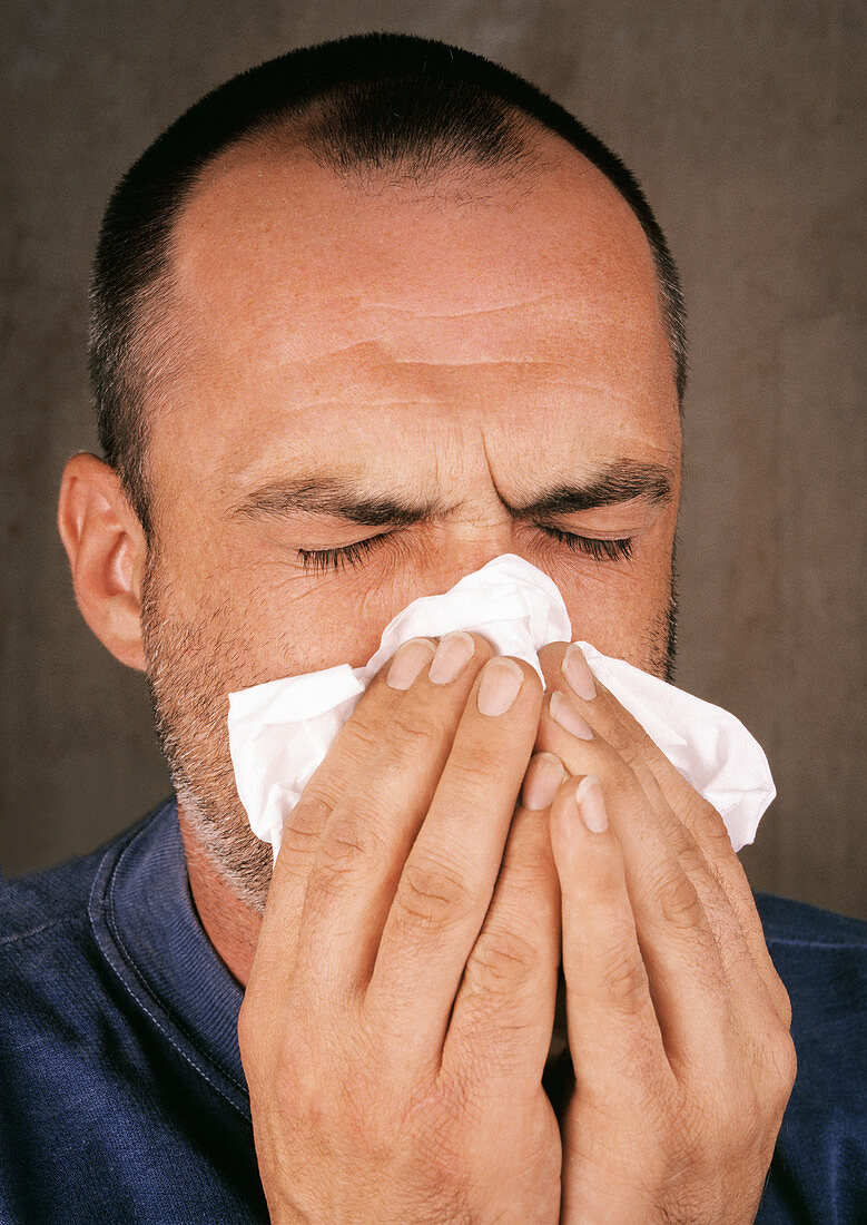 Man sneezing