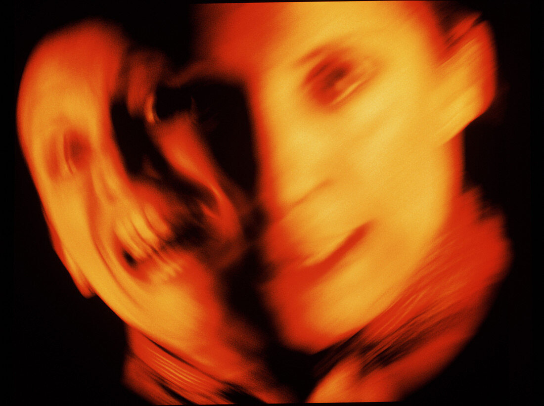Abstract image of a woman with split personality