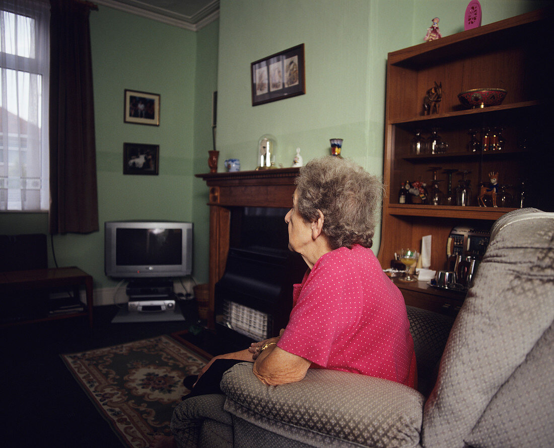 Elderly woman sitting