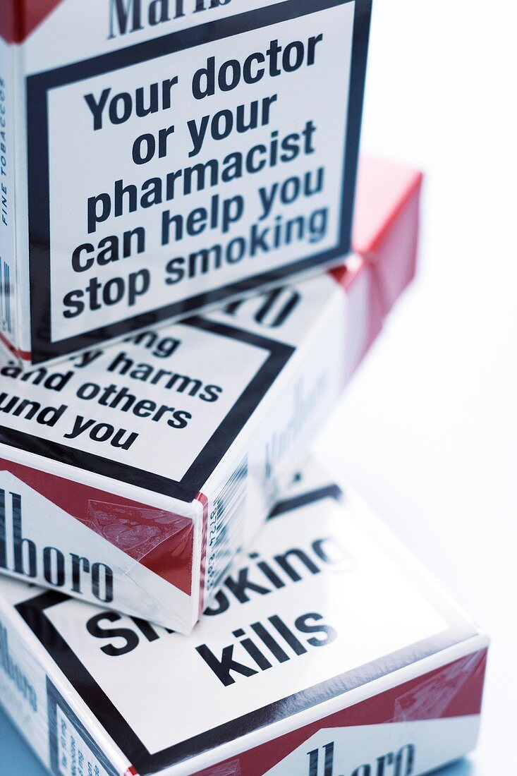 Health warnings on cigarette packets