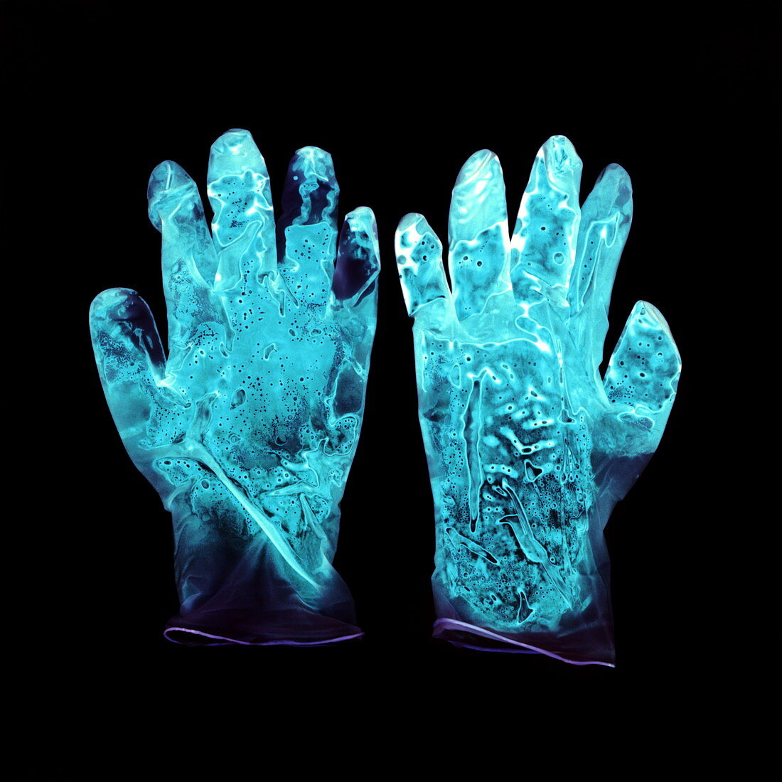 Used surgical gloves,negative image