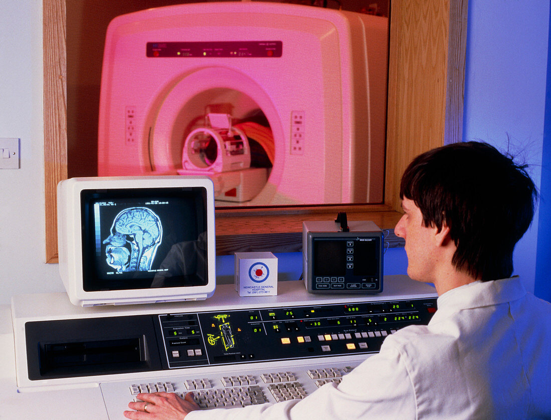 MRI brain scan in progress