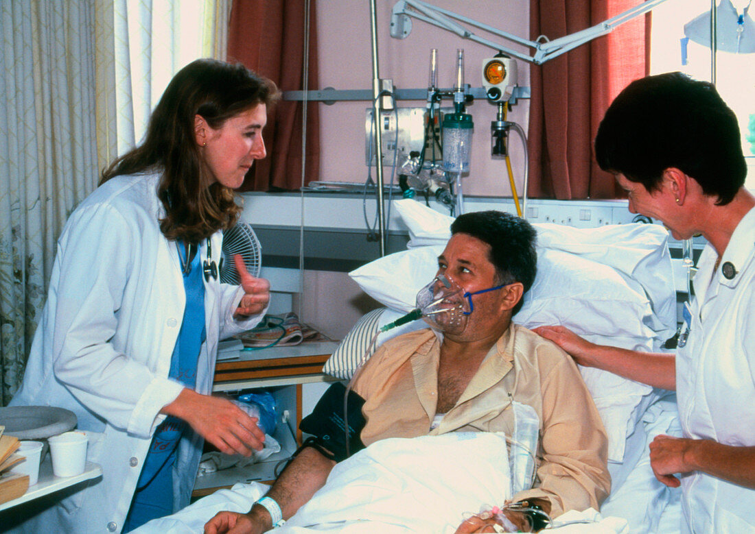 Patient in an intensive care ward
