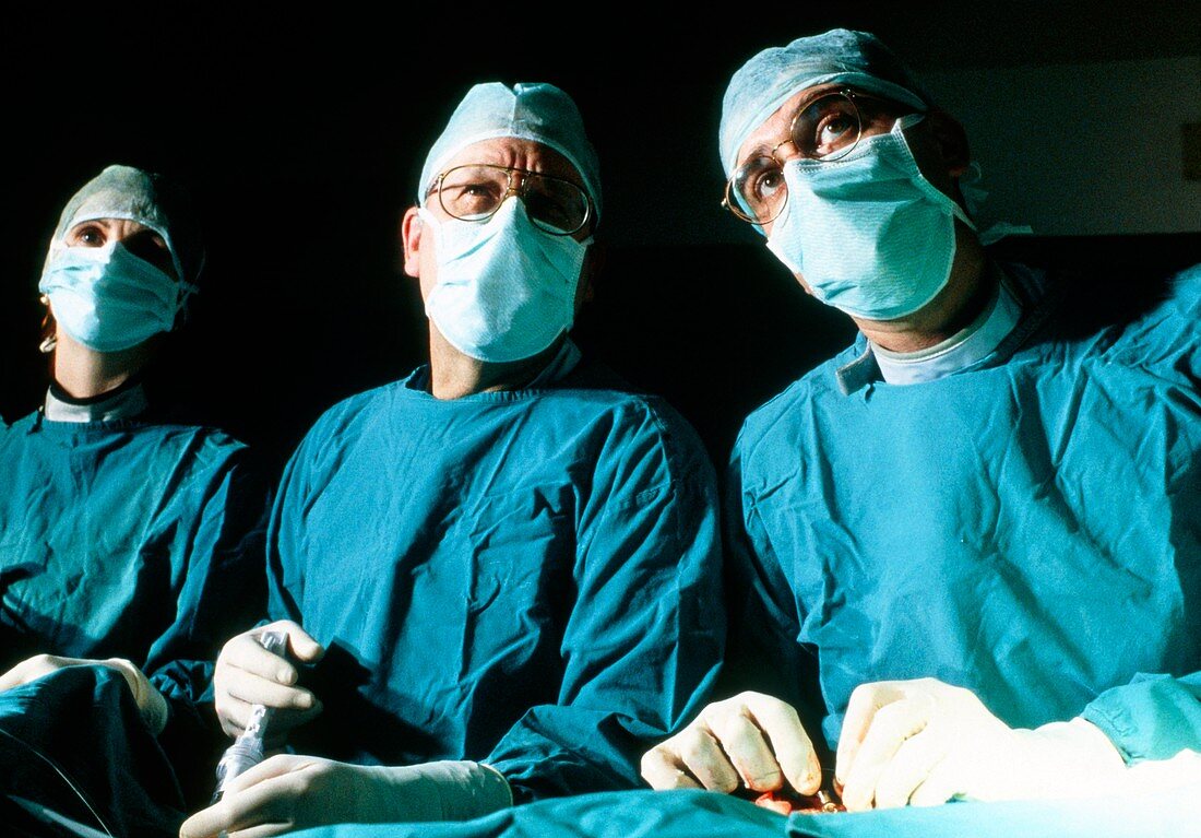 Surgical team during an angioplasty operation