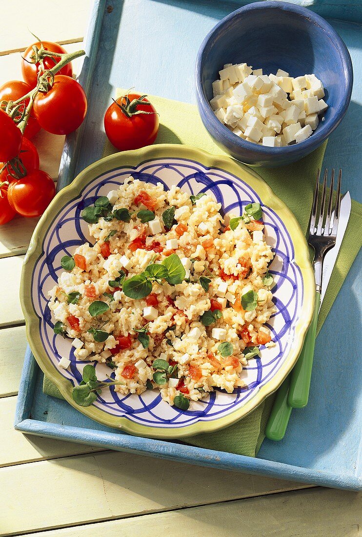 Bulgur with Goat Cheese and Tomatoes